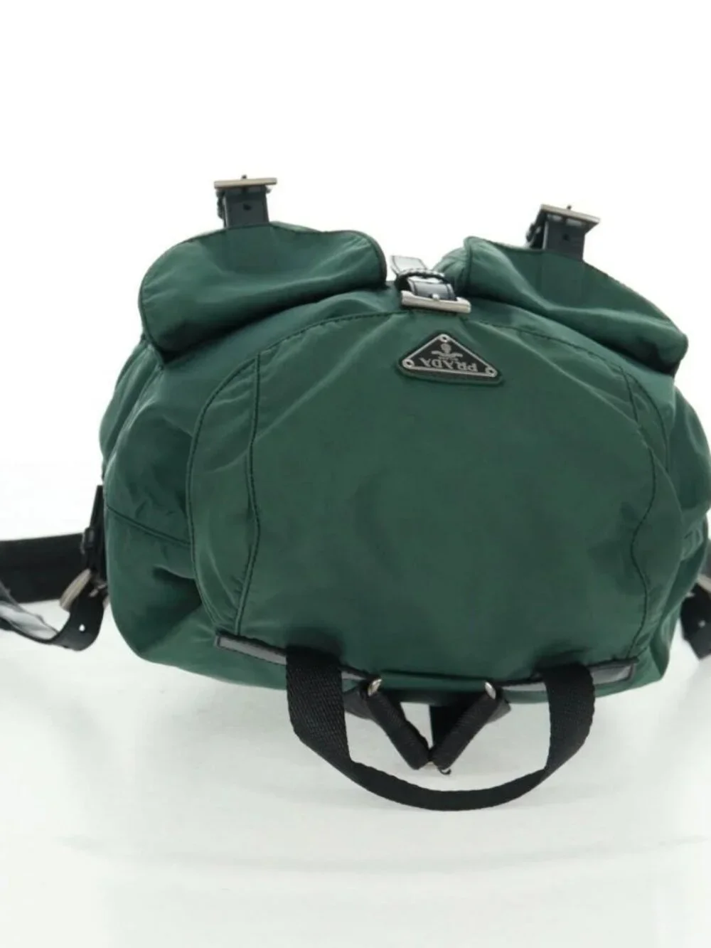 PRADA Backpack Nylon Green Silver Auth 161515 - Picture 7 of 16